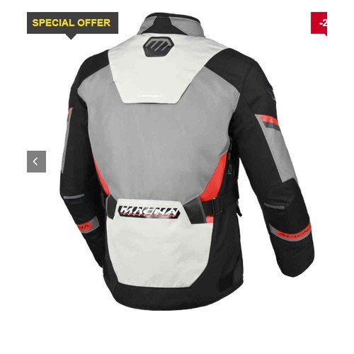 1508 - 1 x Macna Zastro motorcycle jacket size L UK 42 RRP £150 - Grey /Black / Red