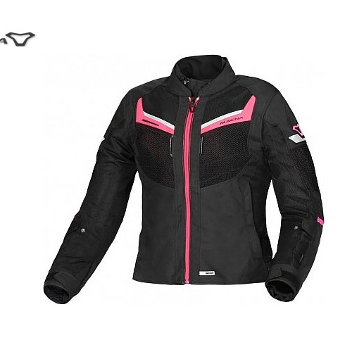 1512 - 1 x Macna Tondo womens motorcycle jacket size L UK 12 RRP £130 - black / pink