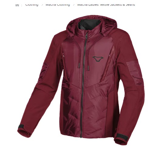 1518 - 1 x Macna Cocoon womens motorcycle jacket size L UK 12 RRP £140 - bordeaux