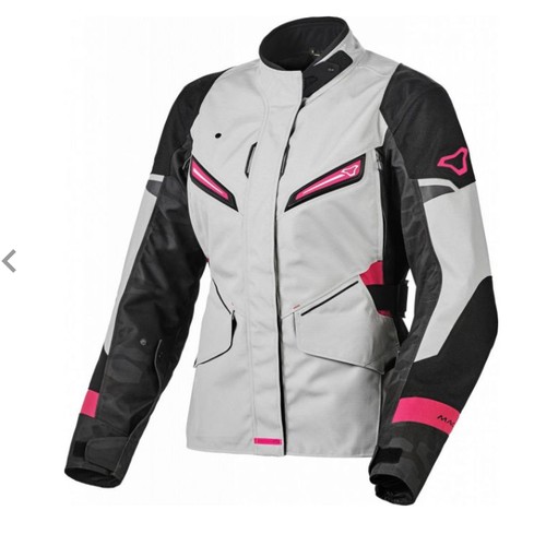 1520 - 1 x Macna Sonar womens motorcycle jacket size L UK 12 RRP £145 -  light grey / black