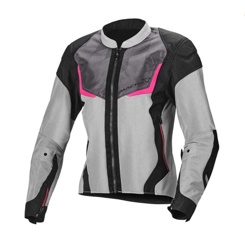 1522 - 1 x Macna Orcano womens motorcycle jacket size L UK 12 RRP £100 - light grey / black