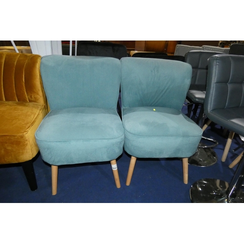 3003 - 2 x blue upholstered chairs