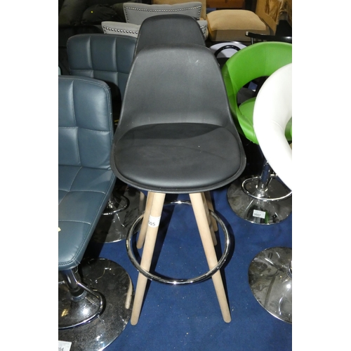 3005 - 2 x black upholstered stools