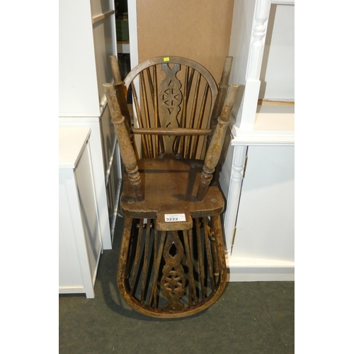 3222 - 2 x dark wood dining chairs