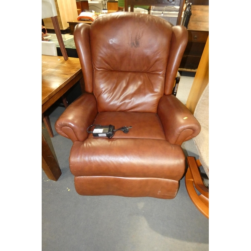 3235 - 1 x Sherborne brown upholstered electric reclining arm chair supplied with a mains power supply (Tra... 