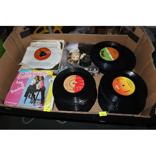 3359 - 2 boxes containing a quantity of various 7 inch vinyl records. Not practical to list in detail so pl... 