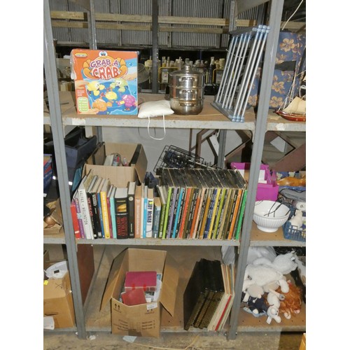 3203 - A quantity of various items including books, vinyl records, 1 x manual tile cutter, 1 x hand operate... 