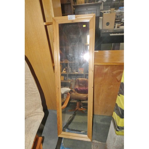 3237 - 1 x Pine framed mirror approx 39 x 128cm