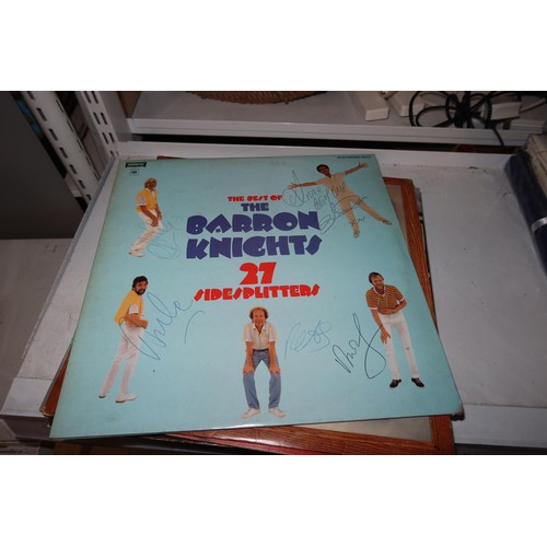 3446 - A quantity of various records including the Beatles, best of the Barron knights signed by all, Steel... 