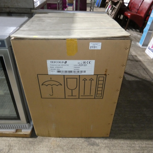 2151 - An unused under counter display freezer by Tefcold type UF200VSGP, boxed