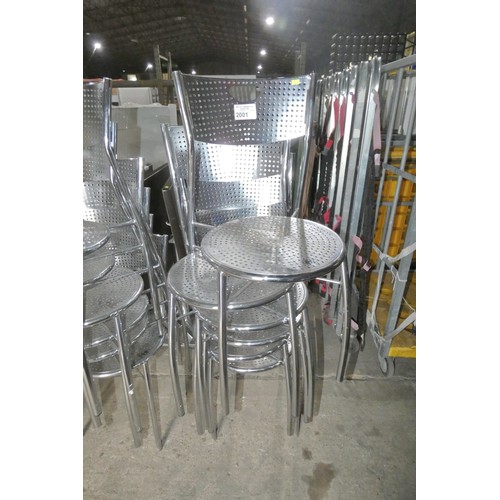 2001 - 6 x stacking metal framed chairs