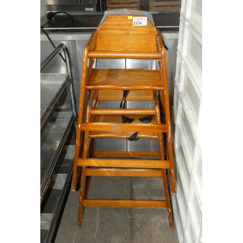 2234 - 2 children's wooden high chairs