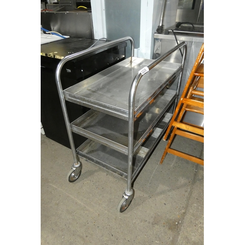 2235 - A commercial stainless steel 3 tier catering type trolley