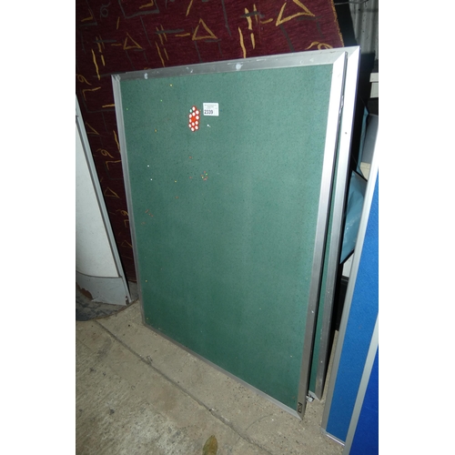 2339 - 3 x green pin boards all approx 90 x 120cm