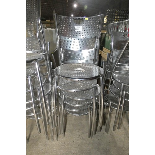 2002 - 6 x stacking metal framed chairs