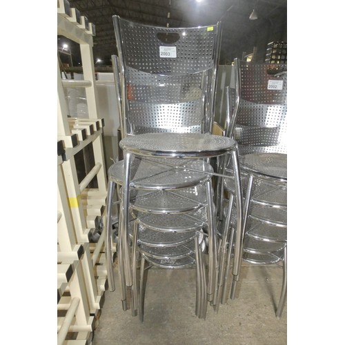 2003 - 7 x stacking metal framed chairs