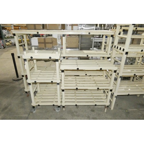 2008 - 3 x mobile catering type racks for cold room, 102x100x52cm - 60x52x130cm & 204x52x160cm