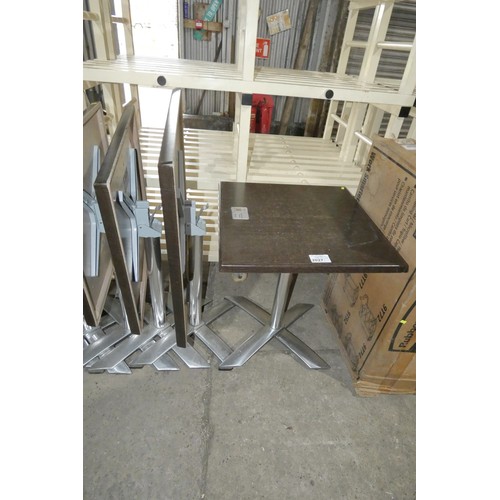 2027 - 3 cafe/bistro type square tables with folding metal frame and easy store function approx 70*70cm