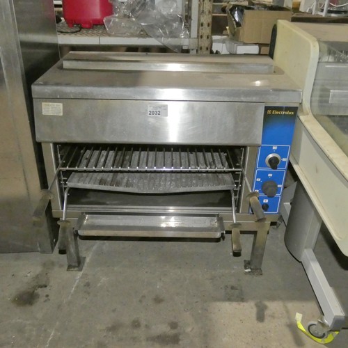 2032 - A commercial stainless steel gas fired Electrolux steak house grill trade