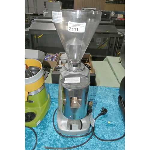 2111 - A commercial Espresso Italiano coffee grinder, missing top - trade