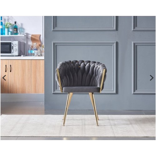 3028 - 2 x Roma LUX Velvet Dining Chairs - Boxed and requires assembly RRP £170.00 EACH