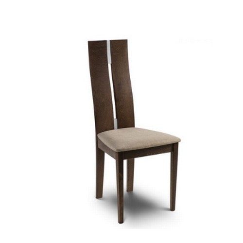 3025 - 2 x CAY102 walnut / cream dining chairs - Boxed and requires assembly