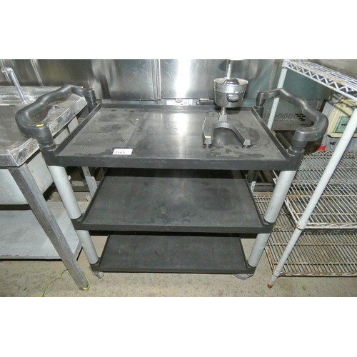 2165 - A plastic 3 tier catering type trolley