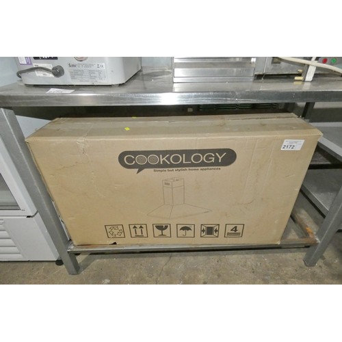 2172 - A boxed cooker hood by Cookology type Ch900ss - trade