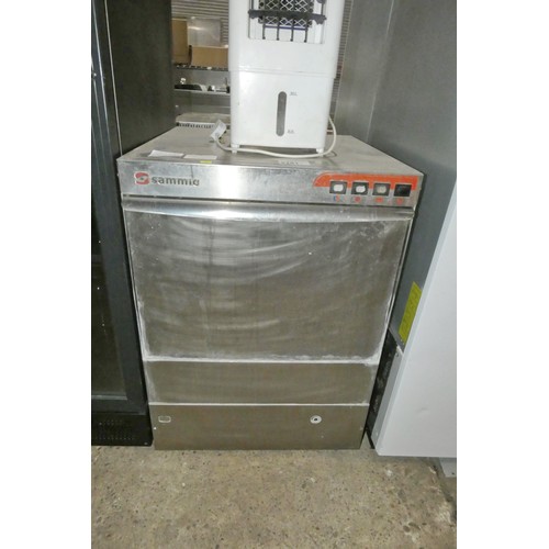 2181 - A commercial stainless steel under counter dishwasher by Sammic - trade