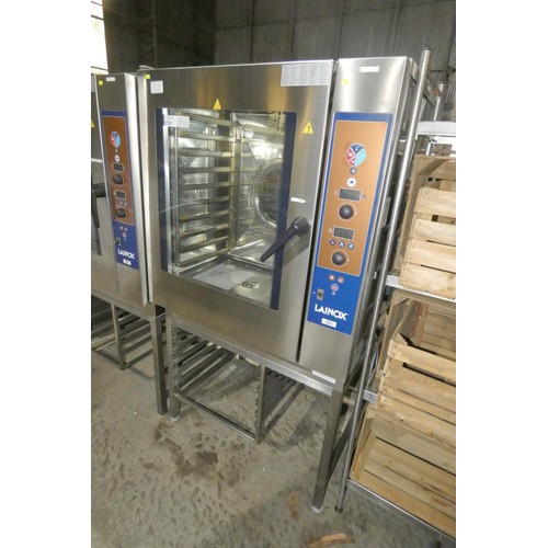 2192 - A large commercial stainless steel self cleaning Combi oven by Lainox type HME101S 2011 model remove... 