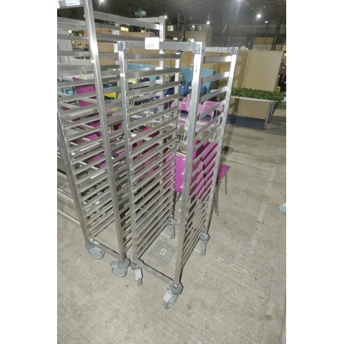 2205 - A commercial stainless steel mobile tray rack approx 38x56x164cm