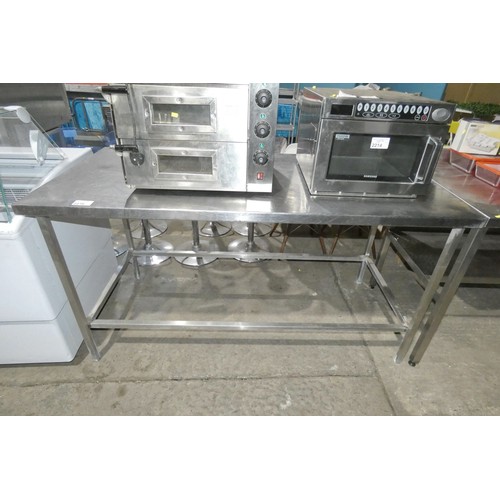 2216 - A commercial stainless steel catering type table approx 173x81x90cm