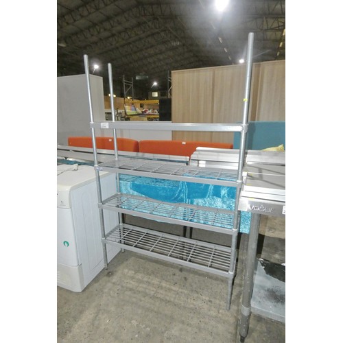 2254 - A commercial catering type rack with 4 shelves approx 107x30x168cm