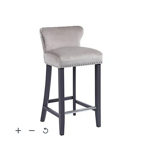 3032 - 1 x Mia grey upholstered bar stool - Boxed and requires assembly