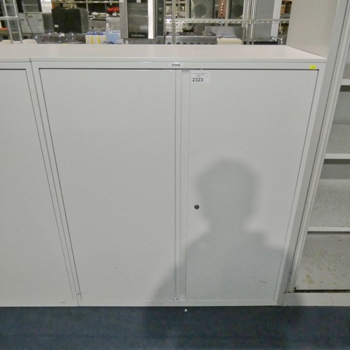 2323 - 1 x Steelcase white metal 2 door storage cabinet approx 100 x 47 x 120cm high