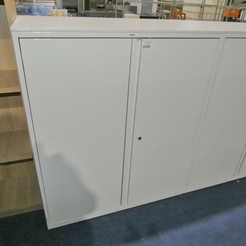 2324 - 1 x Steelcase white metal 2 door storage cabinet approx 100 x 47 x 120cm high