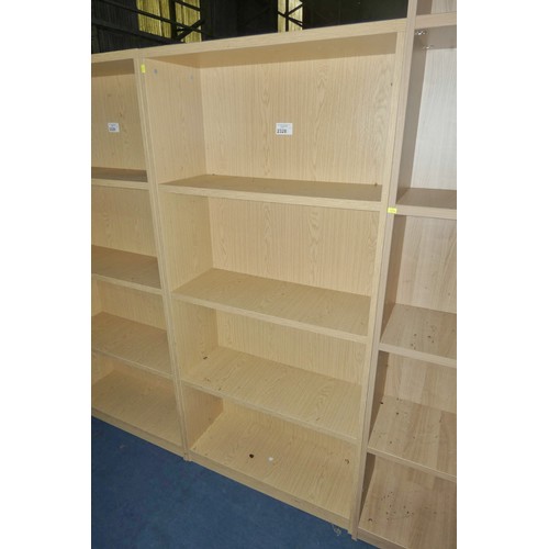 2328 - 1 x wood effect open front shelf unit approx 80 x 32 x 171cm high