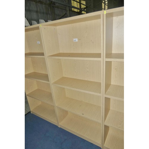 2331 - 1 x wood effect open front shelf unit approx 80 x 32 x 171cm high