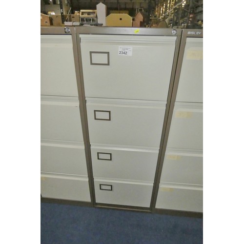 2342 - 1 x Bisley brown metal 4 drawer filing cabinet