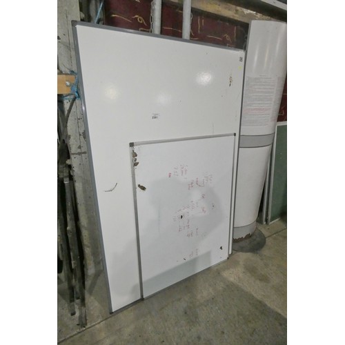 2381 - 2 x dry wipe boards comprising 1 at approx 120 x 180cm and 1 at approx 90 x 120cm