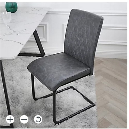 3021 - 2 x Nestor grey upholstered cantilever dining chairs - Boxed and requires assembly