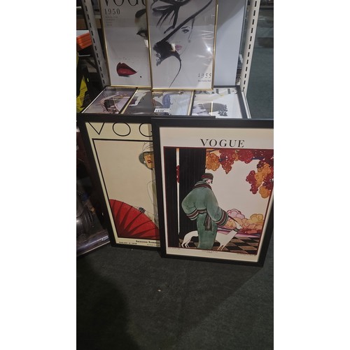 3430 - 7 x various framed Vogue magazine prints