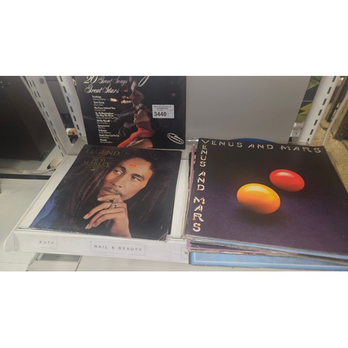 3440 - A quantity of various 33rpm records including limited edition coloured vinyls, contents of 2 shelves