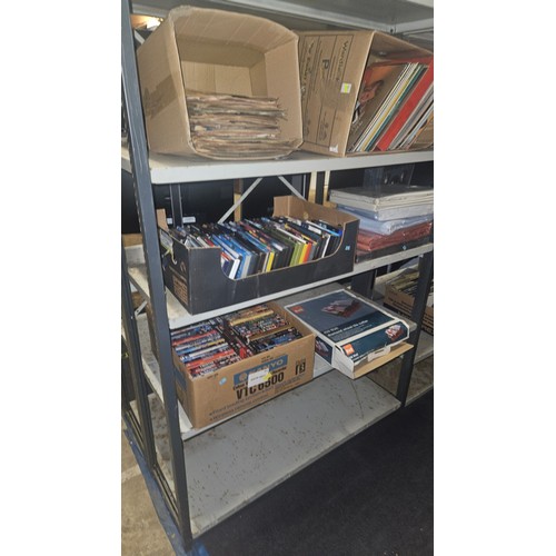 3441 - 2 boxes containing a quantity of various records, 2 boxes of dvds, a diamond tile cutter etc Please ... 