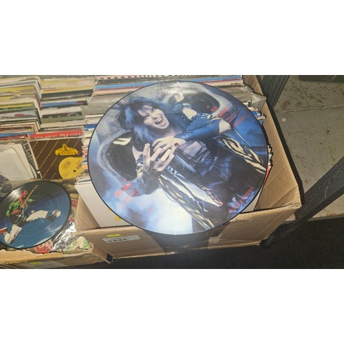 3445 - A quantity of various records including picture discs, contents of 2 boxes, please see pictures for ... 