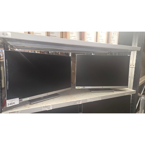 3464 - 2 x 24 inch HD display monitors by HP type E243 - trade