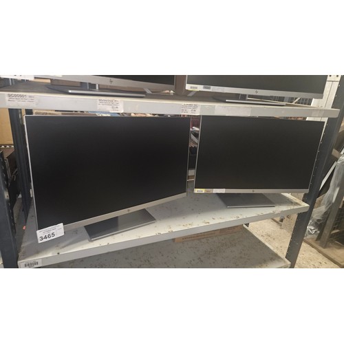 3465 - 2 x 24 inch HD display monitors by HP type E243 - trade