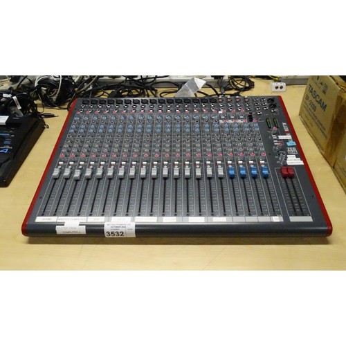 3532 - A large 16/24 channel mixing board by Allen & Heath type Zed 24 - trade