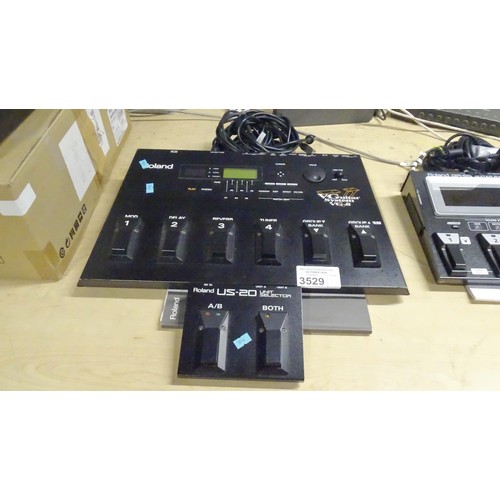 3529 - A guitar effects pedal unit by Roland type V-Guitar synthesizer system VG-8 and a Roland US-20 unit ... 