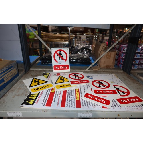 3601 - A quantity of various warning signs